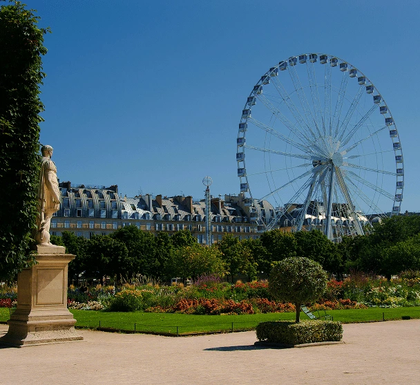 tuileries garden rue de rivoli ferris wheel fete foraine in the summer in paris