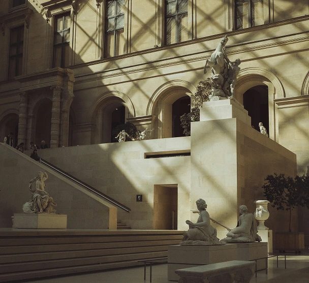 cour marly et puget louvre museum interiors statue gardens