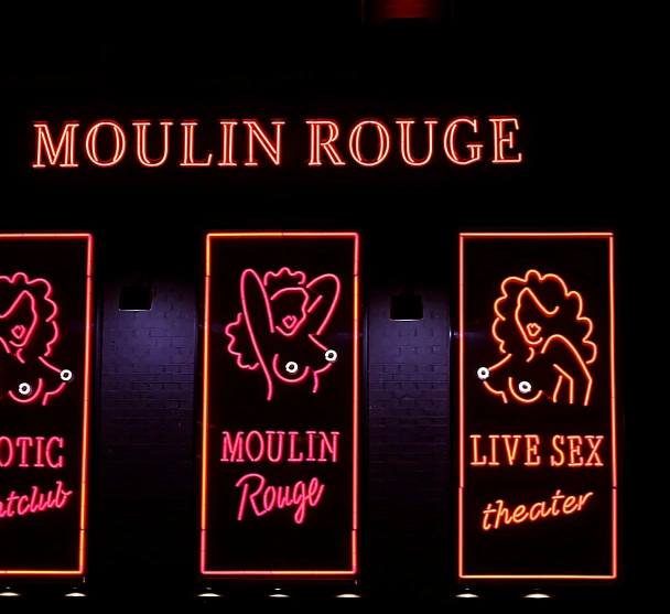 moulin rouge illustrations decorations pigalle red french cancan liveshows
