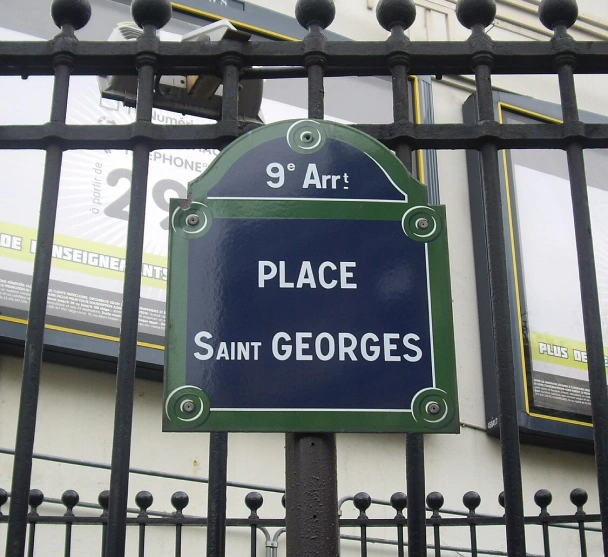 saint georges 9e arrondissement street sign
